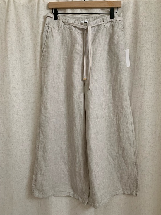 H by Halston Pants - Halston 100% Linen New Wide Leg Flowy Pants Cream Ivory New Large
